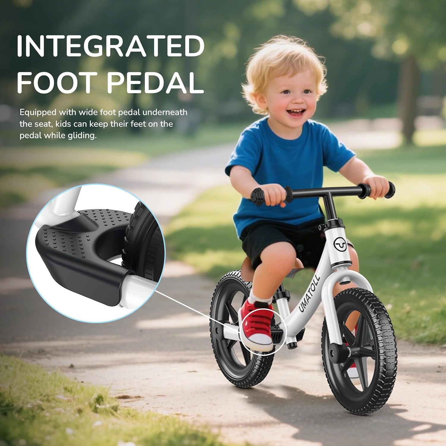 Umatoll Toddler Balance Bike 2 Year Old, Kids Bike Toy for 18 Months to 5 Years Old, Tool-Free Adjustment, Birthday Gifts for 2-3 Boys Girls, No Pedal - Image 4