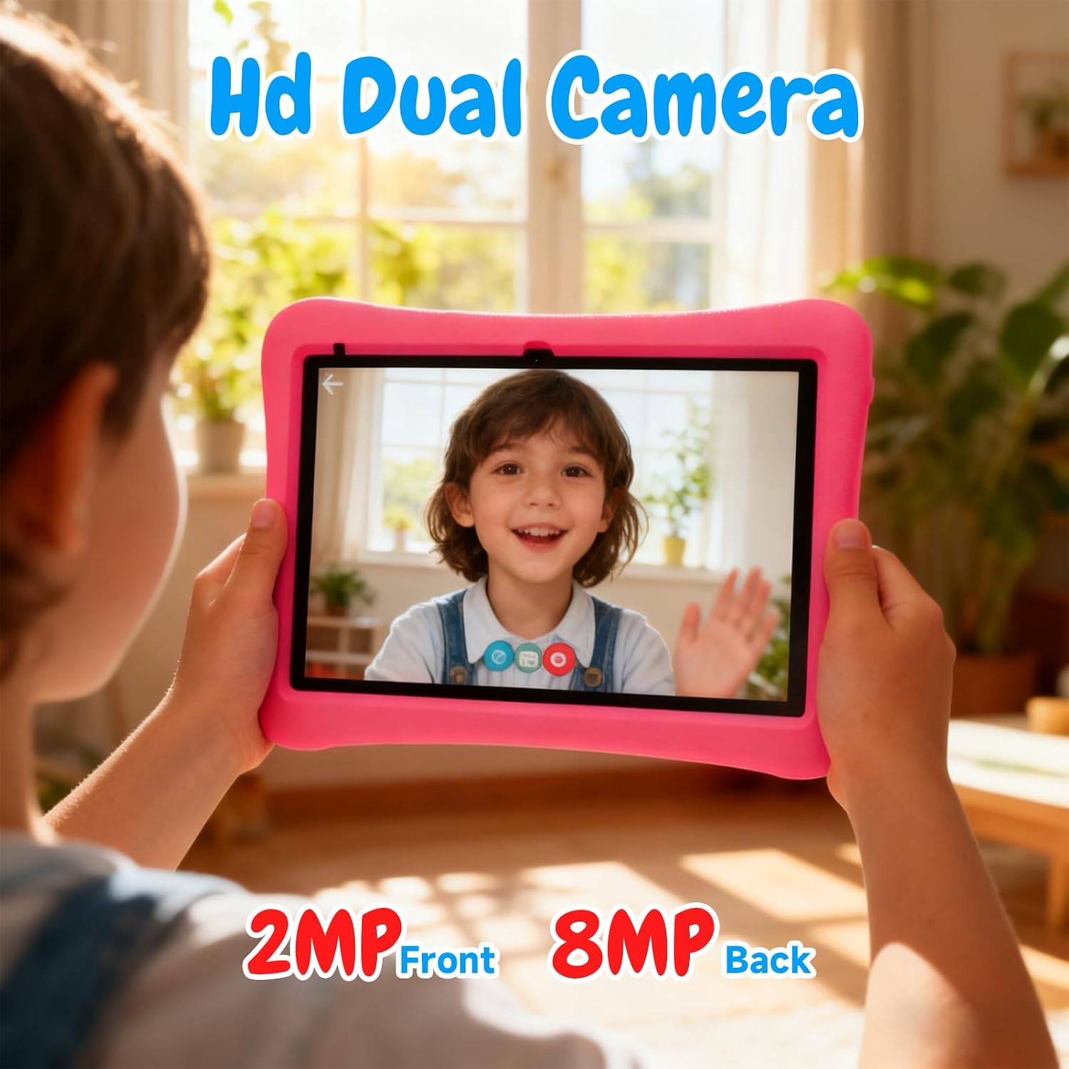 ZZB Kids Tablet 10 Inch, Android 15.0, 8GB (3+5 Extended) RAM, 32GB ROM (Expandable to 1TB), Dual Camera, 6000mAh, Preloaded with Kid-Friendly Apps, Tablet with Case,Android Tablets for Kids (Pink) - Image 4