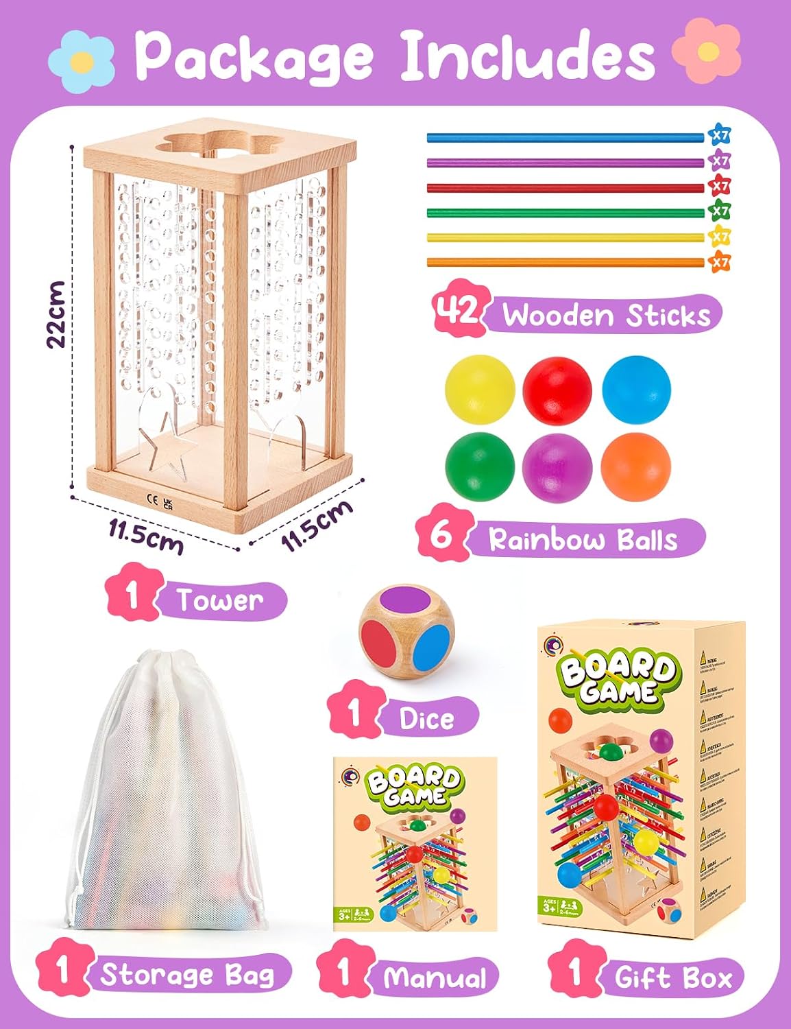 Montessori Wooden Board Game for Kids 4-6,Math Educational, Fine Motor Skills Toy for 3+ Year Olds Girls Boys, Classic Table Game for Family Night Gift for Boys and Girls - Image 7