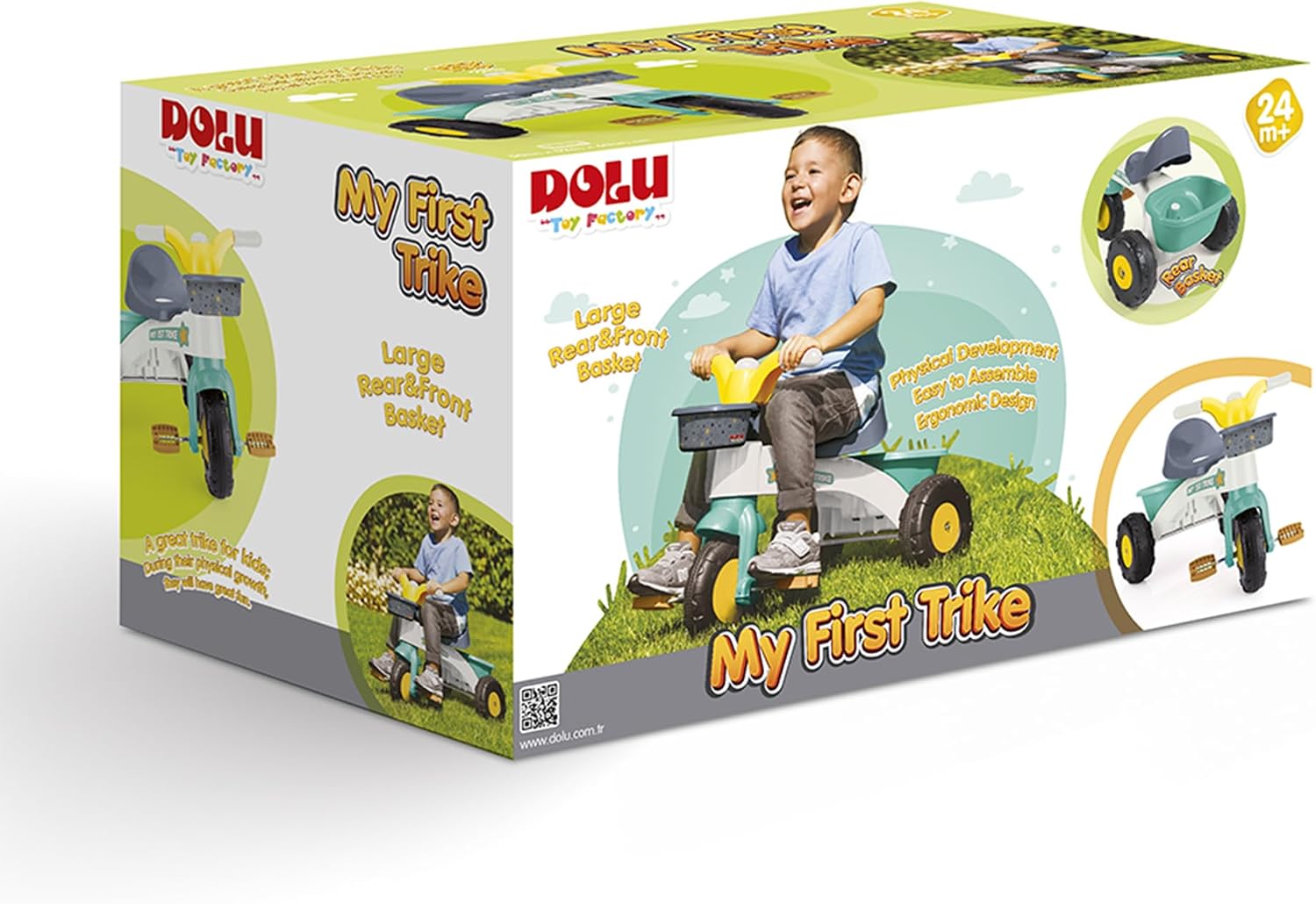 Dolu My First Trike Ride On Toddler Tricycle with Parent Handle, Horn and Durable Plastic Construction for Kids Ages 2 to 5, Indoor and Outdoor Play - Image 2