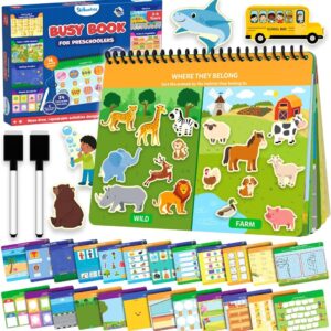 Skillmatics Busy Book for Preschoolers – Preschool Learning Activities, Mess-Free & Pre-Assembled, 150+ Reusable Stickers, Educational Homeschool & Travel Toy, Gift for Toddlers for Ages 3, 4, 5, 6