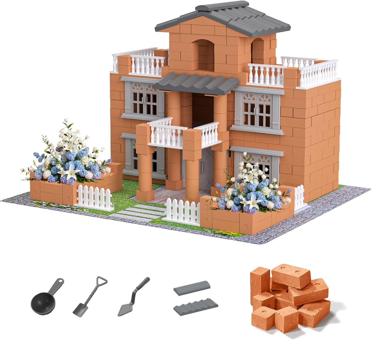 Mini House Building Kit for Kids 8+, Tiny House STEAM Creation with Real Bricks & Tiles, Miniature House Kit Craft Set, Tiny Home Kit DIY Small House Construction Toy