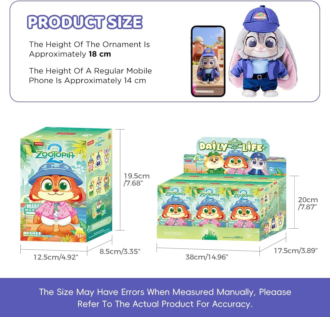 MINISO Disney Zootopia 2 City Residents Series Vinyl Plush Keychain Blind Box, Cute Animal Figure Charm Collectible Surprise Gift for Bag Decor, Random Single Box - Image 9