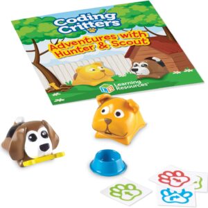 Learning Resources Coding Critters Pair-A-Pets Dogs Hunter & Scout – Robotics for Kids, STEM Programming, Scientific Building Toys, Engineering Gift Set, Games for Boys and Girls