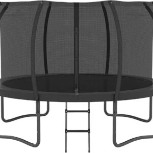 ALTLER Trampoline 12FT 14FT Enclosure Net Outdoor Jump for Kids and Adults Round ASTM Approved Heavy-Duty Bounce Mat with Enhanced Weight Capacity