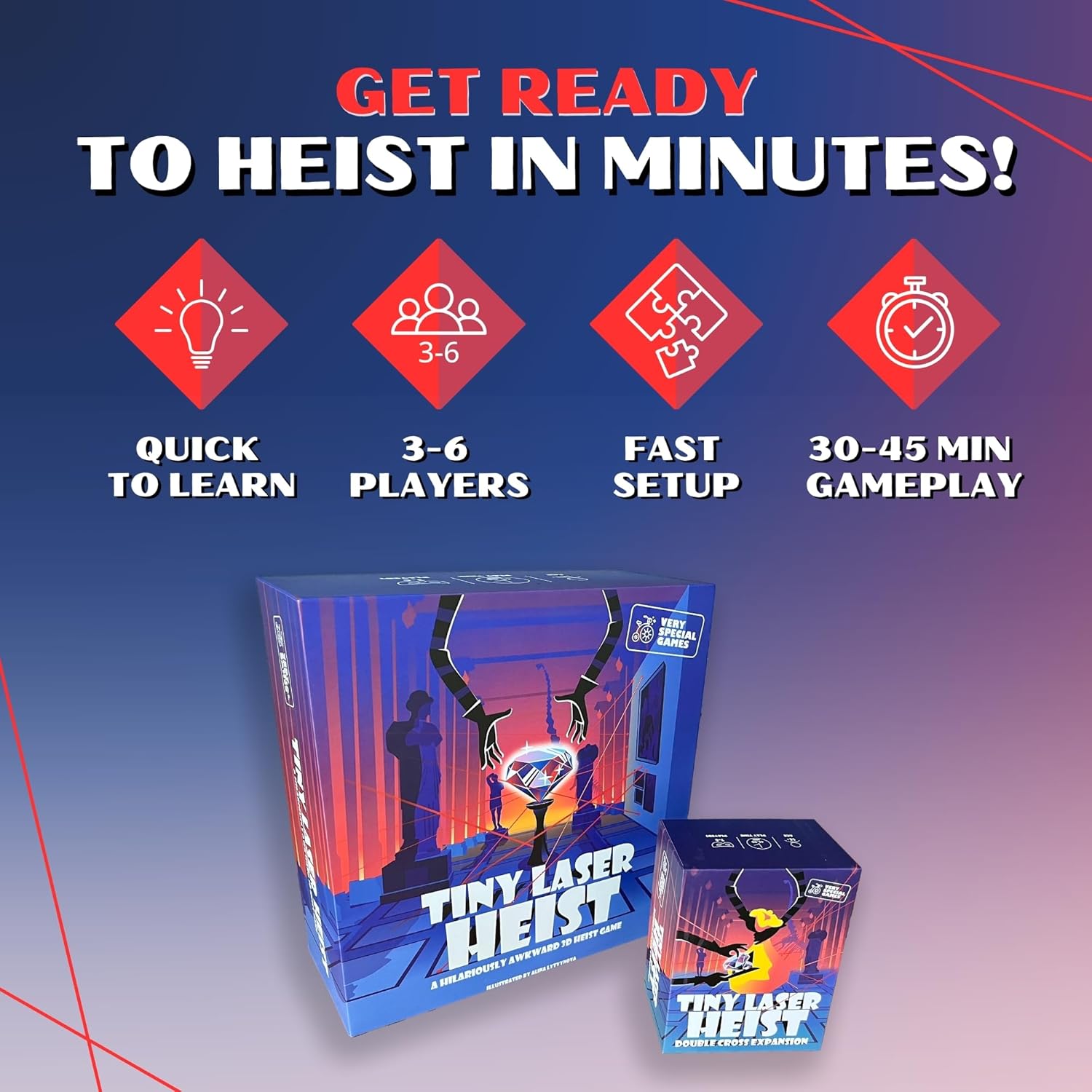 Tiny Laser Heist – Hilarious 3D Heist Game, Outsmart & Negotiate for the Loot, Fun Cooperative Board Game for Ages 12+, Perfect for Game Nights & Parties, 3-6 Players - Image 4