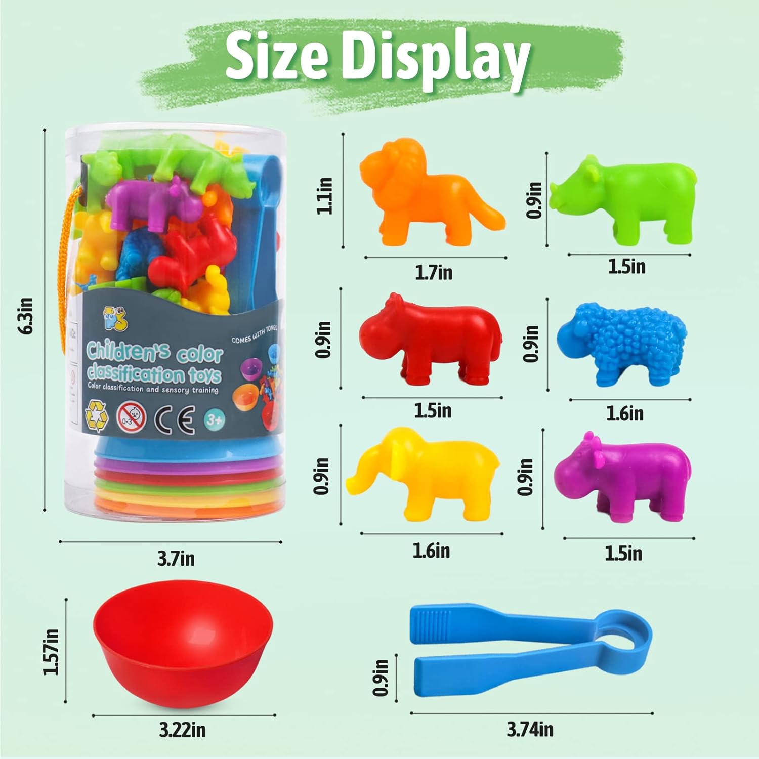 RAEQKS Counting Sorting Toys Matching Stacking Toys with Bowls Preschool Learning Activities Educational Sensory Game Montessori STEM Toy Daycare Sets Animals Gifts for Toddlers Kids Boys Girls - Image 2