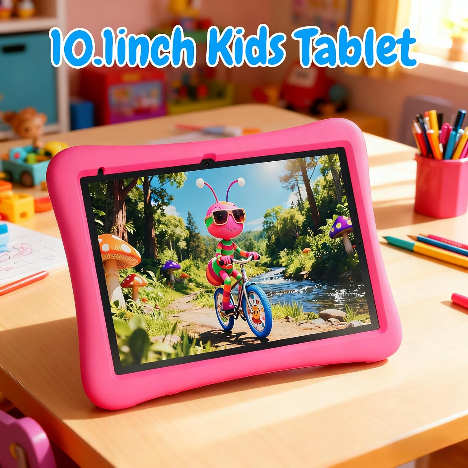 ZZB Kids Tablet 10 Inch, Android 15.0, 8GB (3+5 Extended) RAM, 32GB ROM (Expandable to 1TB), Dual Camera, 6000mAh, Preloaded with Kid-Friendly Apps, Tablet with Case,Android Tablets for Kids (Pink) - Image 2