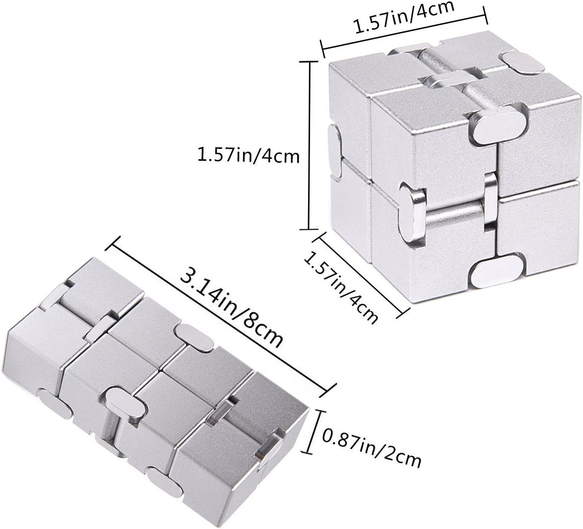 JOEYANK Fidget Cube New Version Fidget Finger Toys - Metal Infinity Cube Prime for Stress and Anxiety Relief/ADHD, Ultra Durable Sensory Gifts for Adults and Teens Kids - Image 4