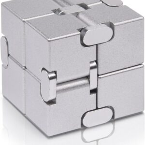 JOEYANK Fidget Cube New Version Fidget Finger Toys – Metal Infinity Cube Prime for Stress and Anxiety Relief/ADHD, Ultra Durable Sensory Gifts for Adults and Teens Kids