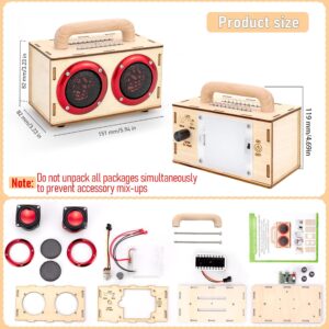 Build Your Own Bluetooth Speaker Kit – DIY STEM Gift for Teens 12-16, Wooden Speaker with LED Lights, Educational Electronics Kit for Boys Girls Age 8+