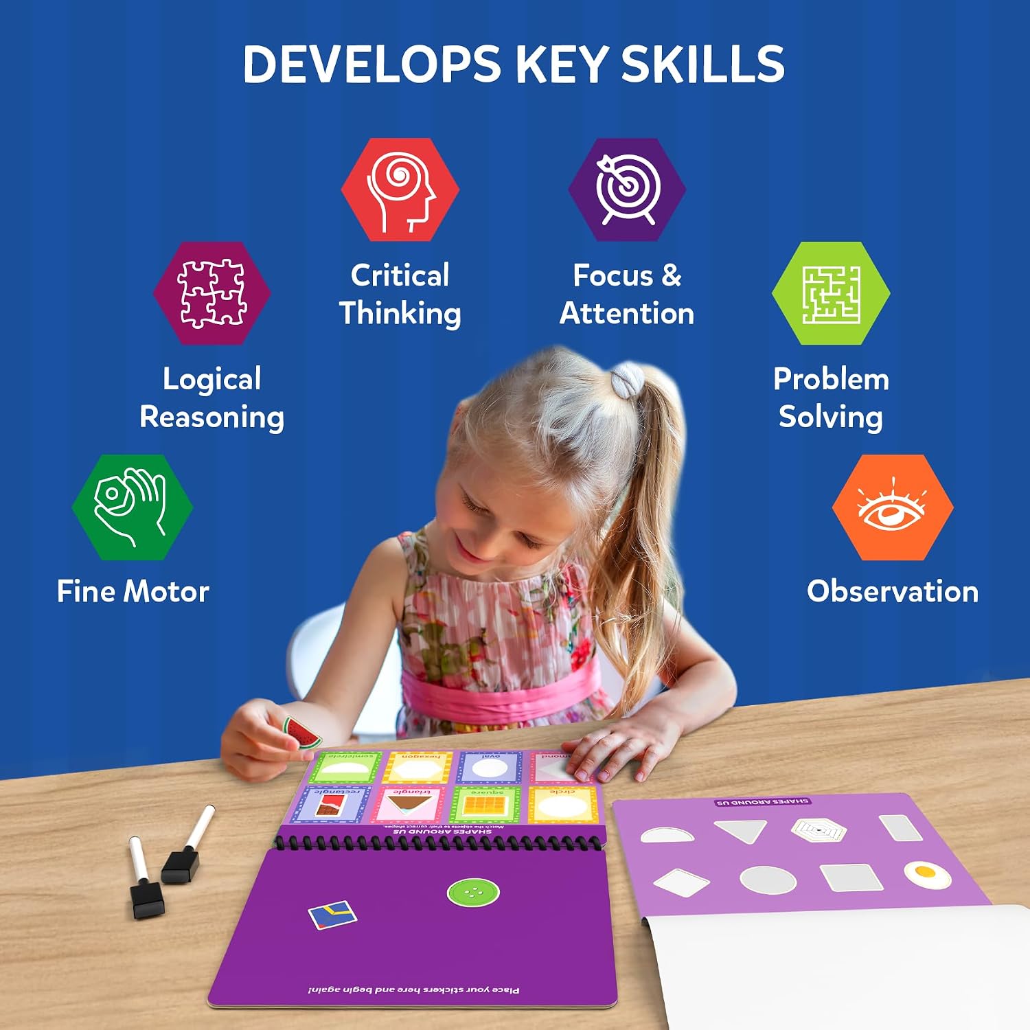 Skillmatics Busy Book for Preschoolers – Preschool Learning Activities, Mess-Free & Pre-Assembled, 150+ Reusable Stickers, Educational Homeschool & Travel Toy, Gift for Toddlers for Ages 3, 4, 5, 6 - Image 8