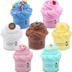 ZONEWAY 7 Pack Cake Butter Slime Kits, Soft and Non-Sticky Slime Kit Party Favors for Girls and Boys