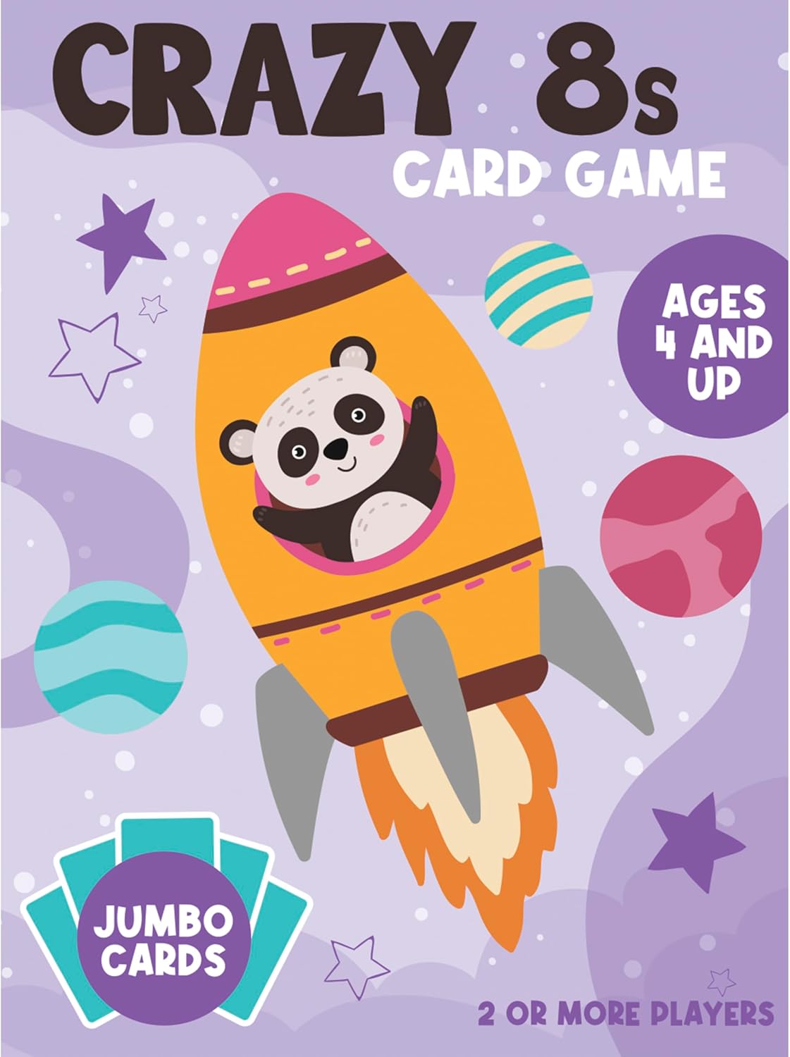 University Games Crazy 8s Card Game - Jumbo Size, Colorful Animal Cards for Kids Ages 4 and Up, Fun Family and Educational Game - Image 7