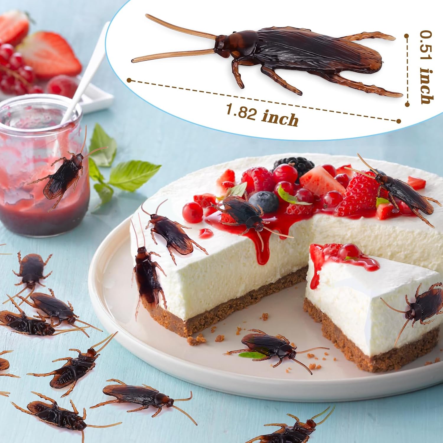Riomeira Premium Fake Cockroaches, Pretty Realistic Fake Roaches, Great Way to Play a Prank, Faux Cockroaches Lifelike Creepy Perfect for Halloween Project, Tricking People, Kid Playing (15PCS) - Image 6