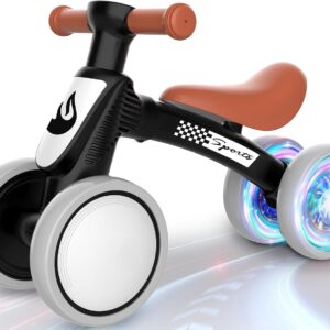 Colorful Lighting Baby Balance Bike Toys for 1 Year Old Boy Gifts, 10-36 Month Toddler Balance Bike, No Pedal 4 Silence Wheels & Soft Seat First Bike, One Year Old Boy Birthday Gift.