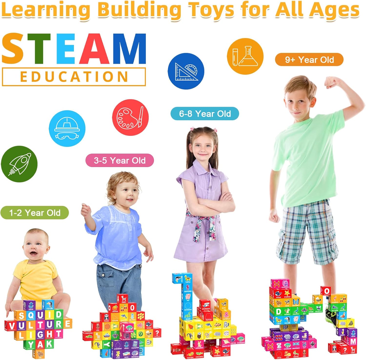 Magnetic Blocks for Toddlers 1-3, 1.4 inch Large Building Blocks Number ABC Learning Toys for 1 2 3 4 5+ Year Old Boys Girls Educational Montessori Toys for Preschool Activities 36PCS STEM Magnet Cube - Image 8