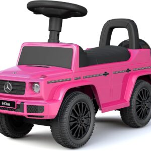 Best Ride On Cars Kids Outdoor Stroller Mercedes G-Wagon Push Car with Working Lights, Horn, and Music for Ages 1 to 3 years, Pink