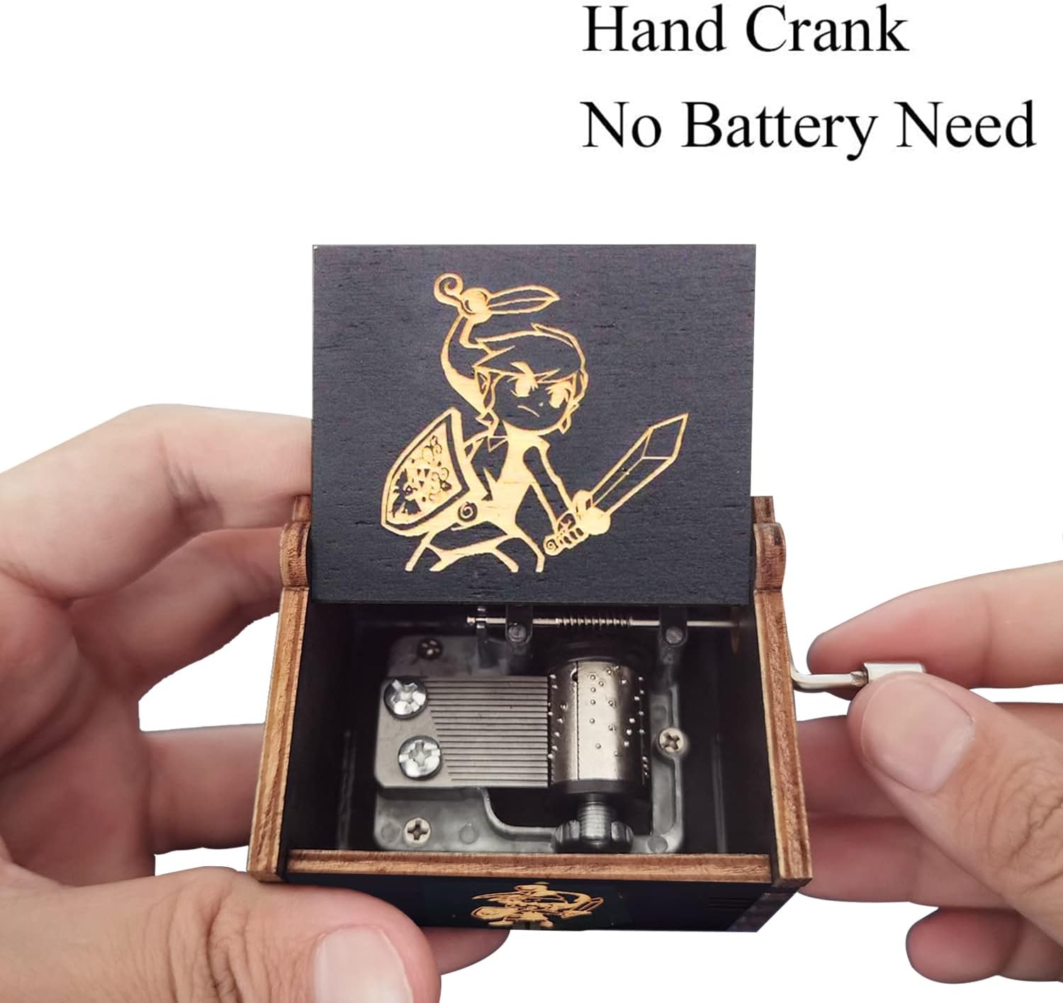 Bolunlun Zeldaa music box, wooden hand crank music box, wooden toys for anime fans, gifts for boyfriends and kids, Valentine's Day, birthday, Halloween and Christmas. (Zeldaa song) - Image 5