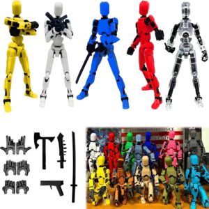 DANONI Titan13 Action Figure, Lucky Robot 13 Action Figures, 3D Printed Multi-Jointed Movable Action Figure, Dummy Robot 13 Action Figures for Desktop Decorations Game Gifts(5pcs)