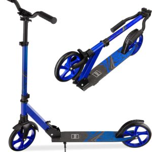 Best Choice Products Kick Scooter for Kids Ages 8+ Teens & Adults, Foldable Large Wheel Scooter with Suspension, Adjustable Handlebars, ABEC-9 Bearings, Lightweight Scooter for Boys & Girls – Blue