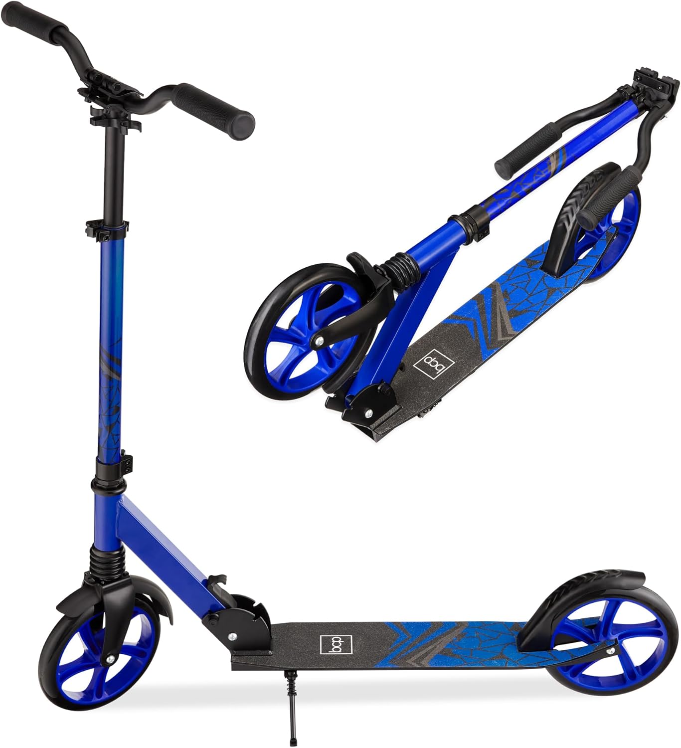 Best Choice Products Kick Scooter for Kids Ages 8+ Teens & Adults, Foldable Large Wheel Scooter with Suspension, Adjustable Handlebars, ABEC-9 Bearings, Lightweight Scooter for Boys & Girls - Blue