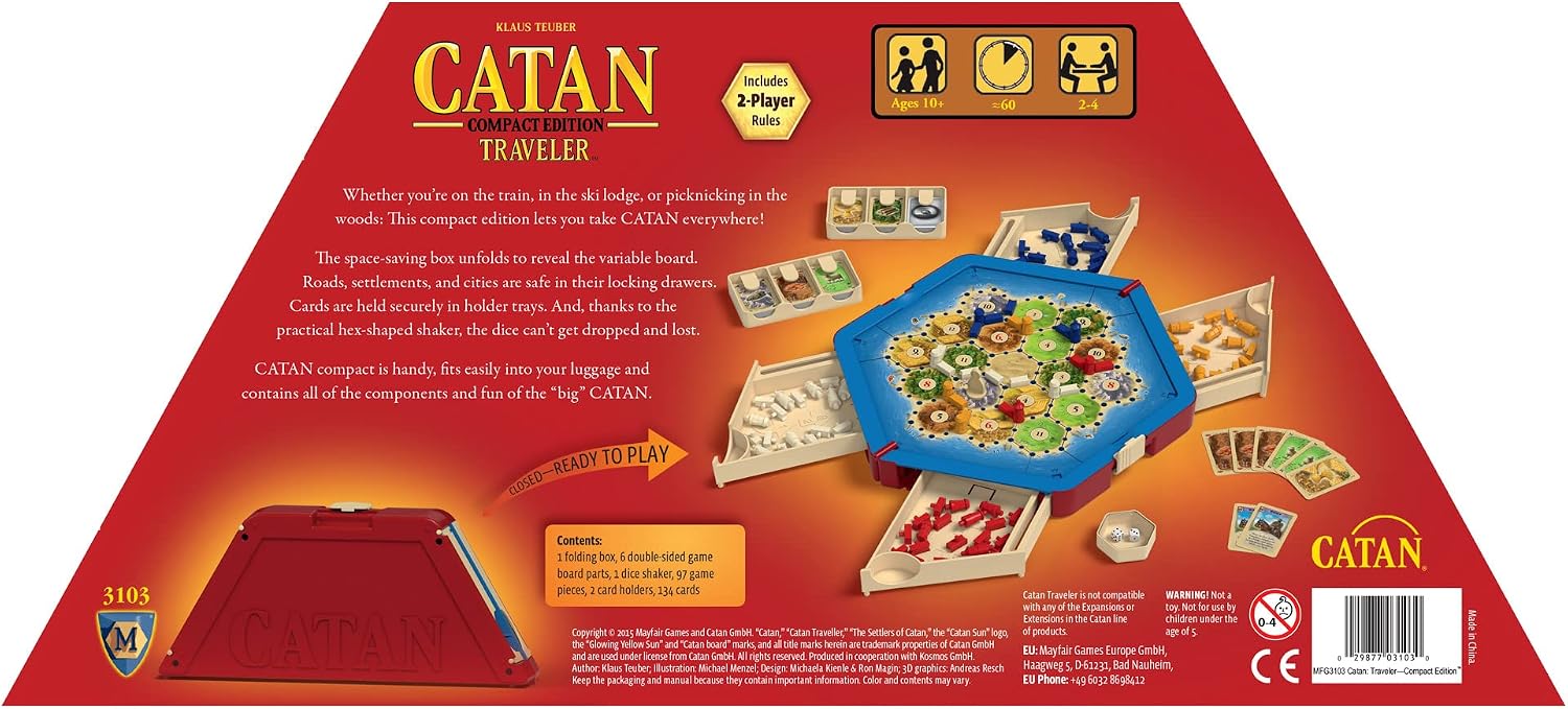 CATAN Traveler COMPACT EDITION Board Game - Settle, Trade, and Build on the Go! Strategy Game, Family Game for Kids and Adults, Ages 10+, 2-4 Players, 60 Minute Playtime, Made by CATAN Studio - Image 2