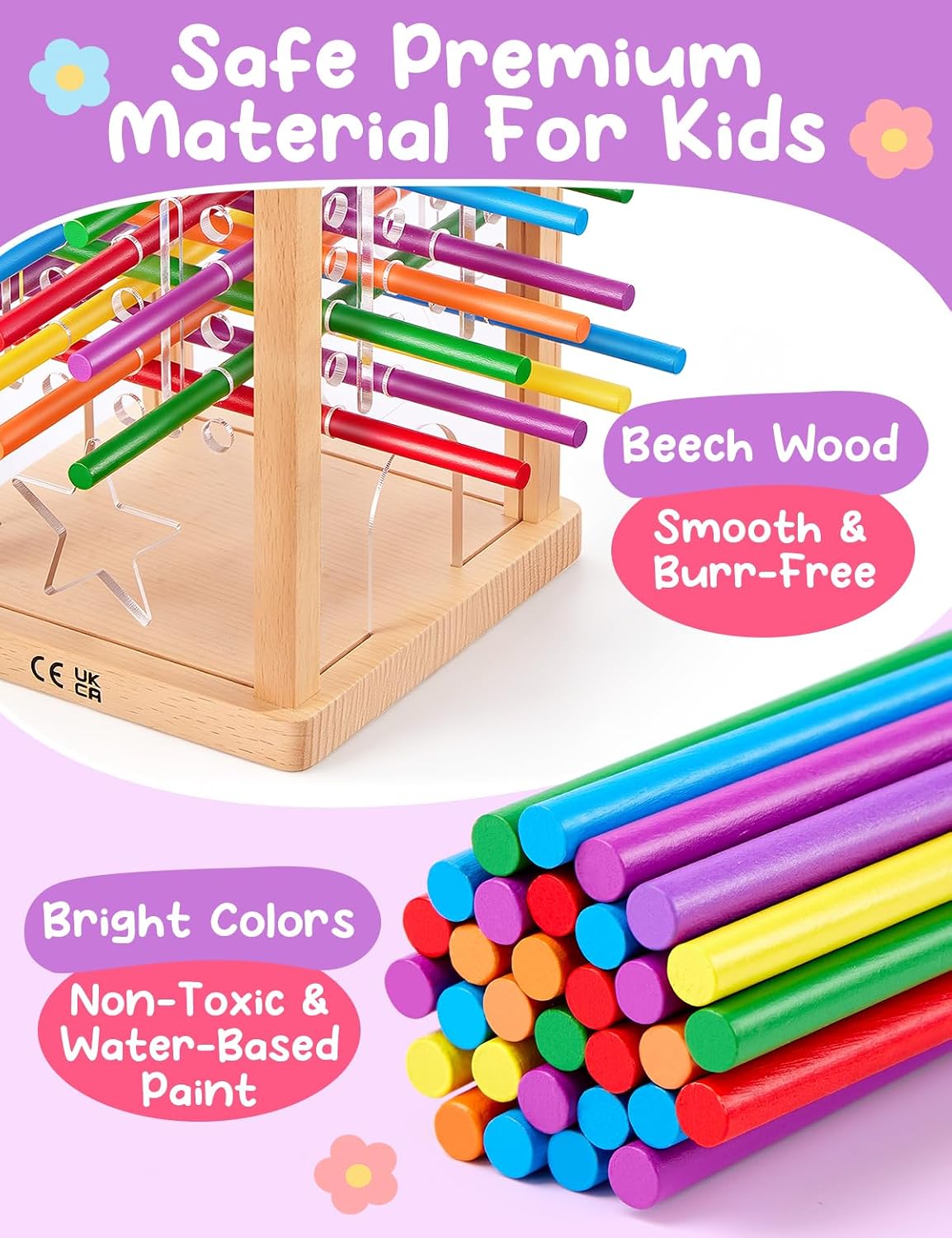 Montessori Wooden Board Game for Kids 4-6,Math Educational, Fine Motor Skills Toy for 3+ Year Olds Girls Boys, Classic Table Game for Family Night Gift for Boys and Girls - Image 6