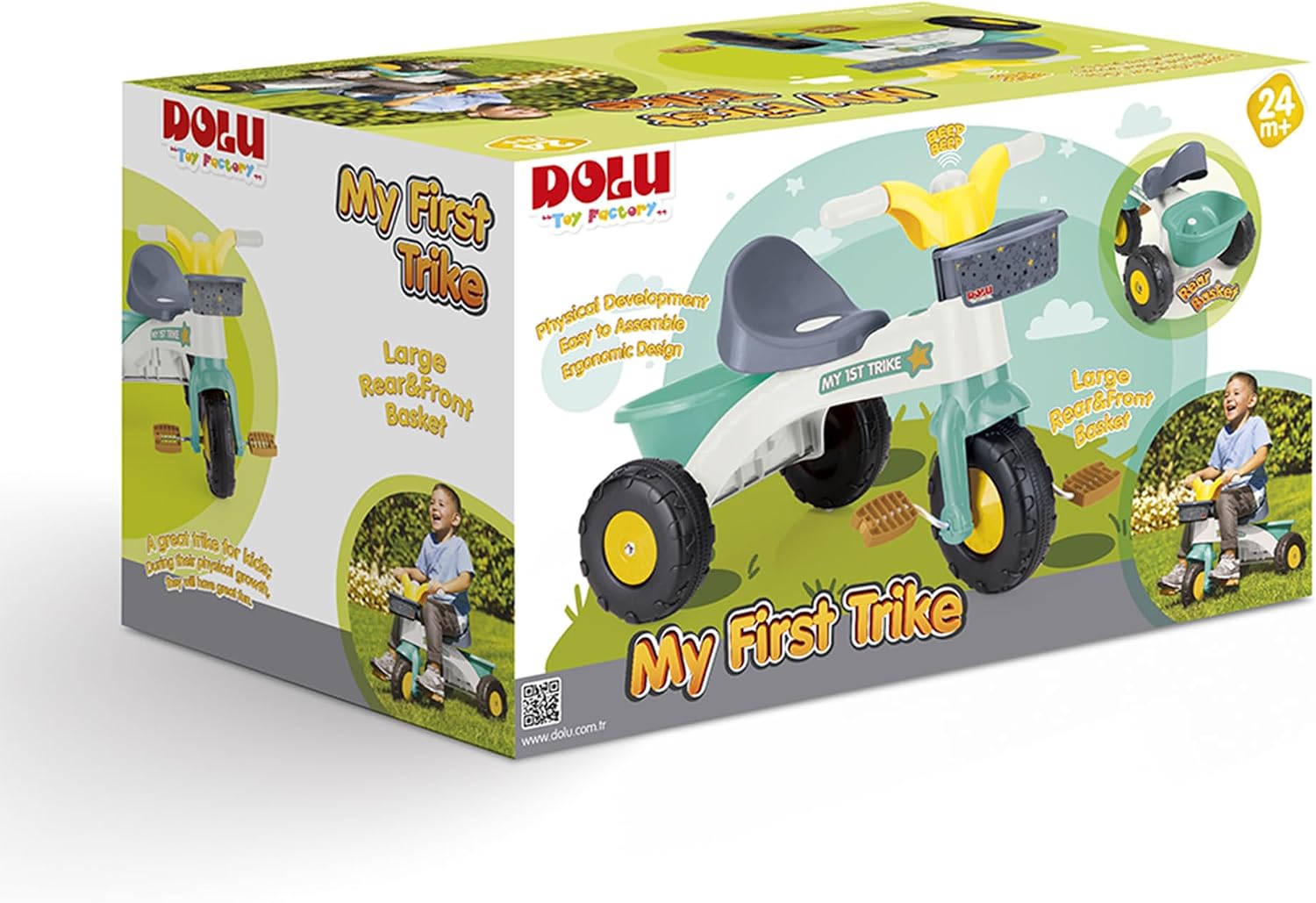 Dolu My First Trike Ride On Toddler Tricycle with Parent Handle, Horn and Durable Plastic Construction for Kids Ages 2 to 5, Indoor and Outdoor Play - Image 3