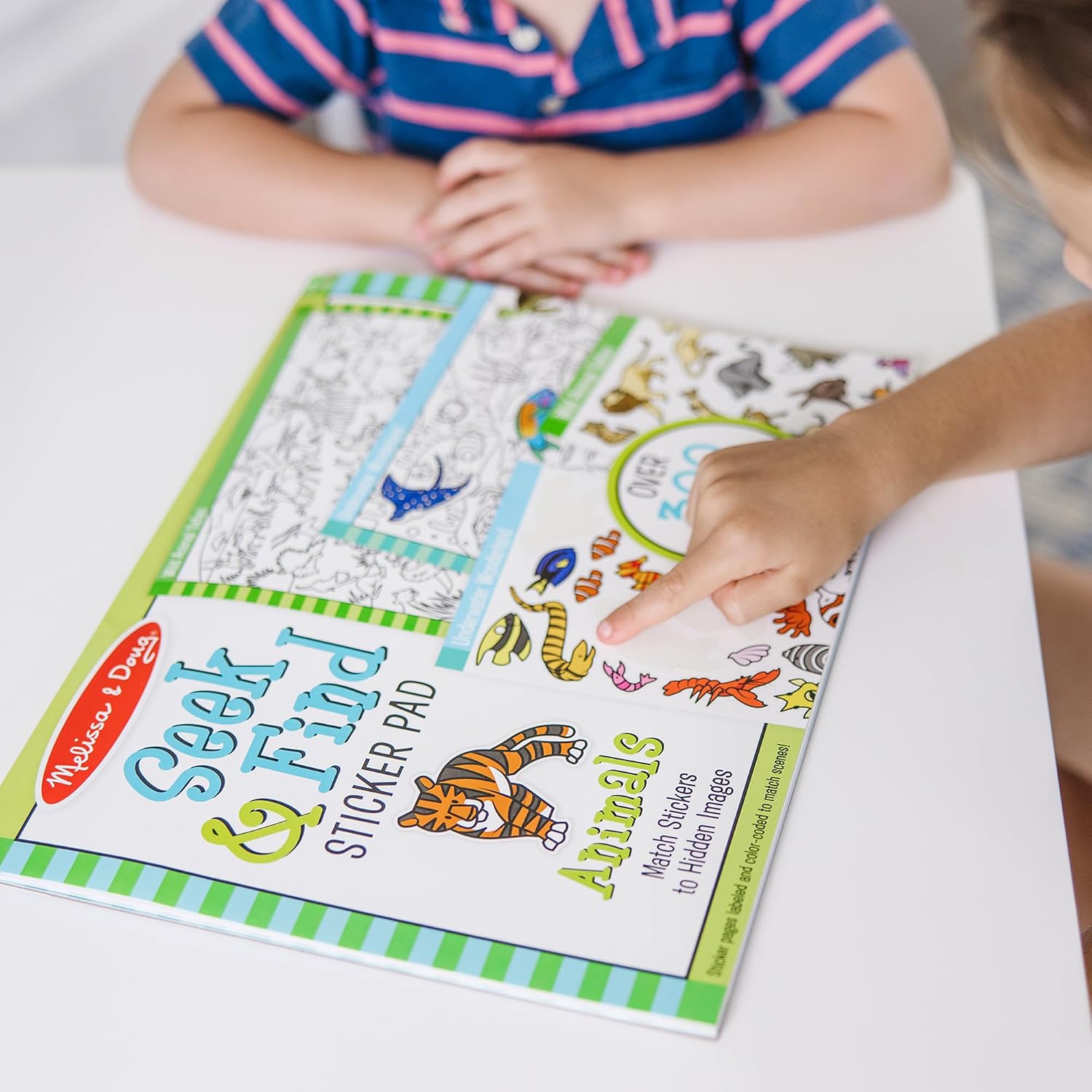 Melissa & Doug Seek & Find Sticker Pad – Animals, 400+ Stickers & 14 Scenes to Color, Search & Find Sticker Activity Pad for Coloring & Matching, Creative Learning Toys for Kids 4+ - FSC Certified - Image 7