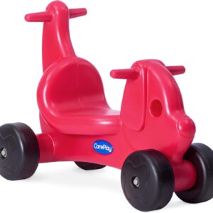 Careplay 2-in-1 Puppy Push & Ride-on Toy, Indoor & Outdoor Use, Low Profile Seat, Recommended for Children up to 50lbs, Durable Construction, Made in The USA, Red