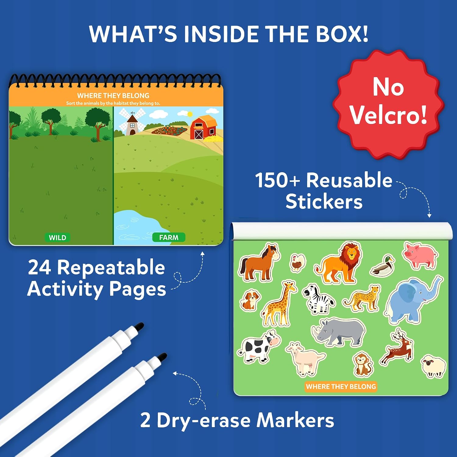 Skillmatics Busy Book for Preschoolers – Preschool Learning Activities, Mess-Free & Pre-Assembled, 150+ Reusable Stickers, Educational Homeschool & Travel Toy, Gift for Toddlers for Ages 3, 4, 5, 6 - Image 3