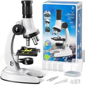 Microscope for Kids, 67 Pcs Kids Microscope Science Kit with 100X-1200X Microscope, Slides and Tools, Science Experiments Kit STEM Project Toy Gift for for Kids Boys Girls Beginner 3-5 5-7 8-12