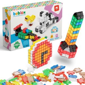 Beblox Building Blocks for Kids – 250-Piece Connecting Tiles Set – Interlocking Building Blocks for Kids, STEM Toys Kit, Fun & Educational Gifts for Boys & Girls, Preschool Learning Activities Ages 4+