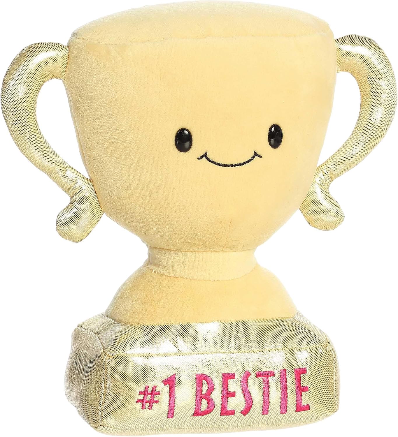 Aurora® Witty JUST Sayin'™ #1 Bestie Trophy™ Stuffed Animal - Expressive Characters for Decorative Charm - Quirky Birthday Gifts for Kids and Adults - Gold 10 Inches - Image 2