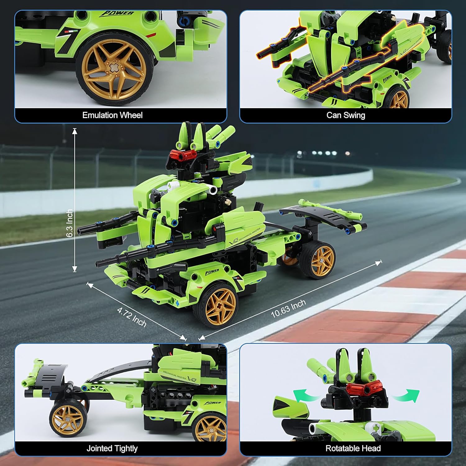 IQKidz STEM Building Blocks Kit for Kids - 2 in 1 Remote Control Race Car and Robot Toy, Great Gift for Boys, Teens Age 6 7 8-12+ Year Old Who Love Engineering and RC Sports Car Toys - Image 7