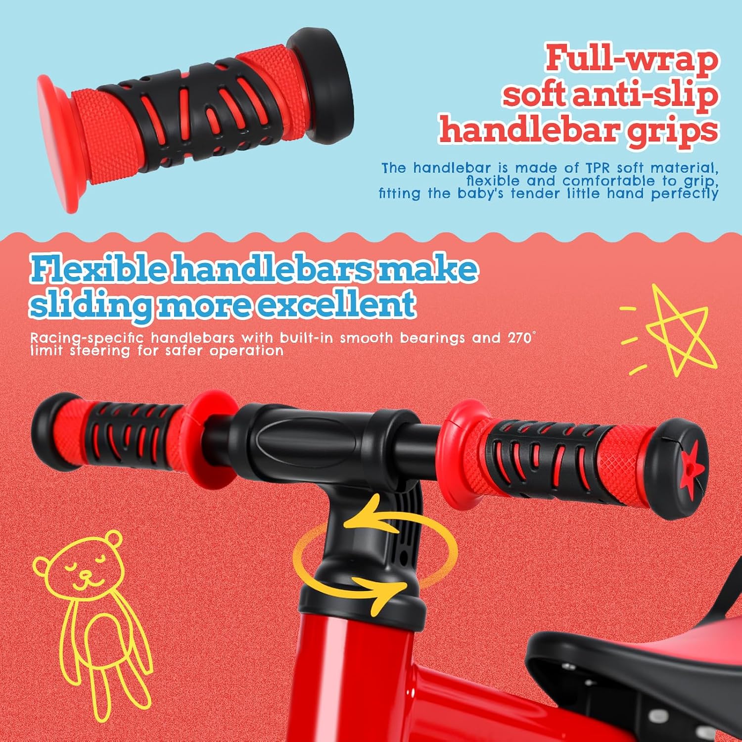 Toddler Bike 6-in-1 Tricycle for Toddlers 1-6, Kids Bike & Balance Bike with Push Handle, Foldable Toddler Balance Bike & Bicycle,Perfect Boys and Girls Birthday Gift and Toys - Image 8