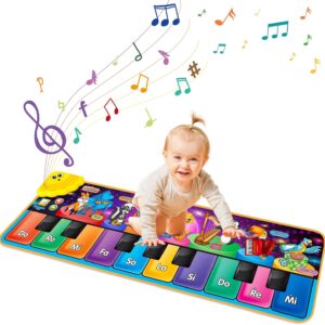 Kids Musical Piano Mats with 25 Music Sounds,Musical Toys Baby Floor Piano Keyboard Mat Carpet Animal Blanket Touch Playmat Early Education Toys for 1 2 3 4 5 6+ Year Girls Boys Toddlers