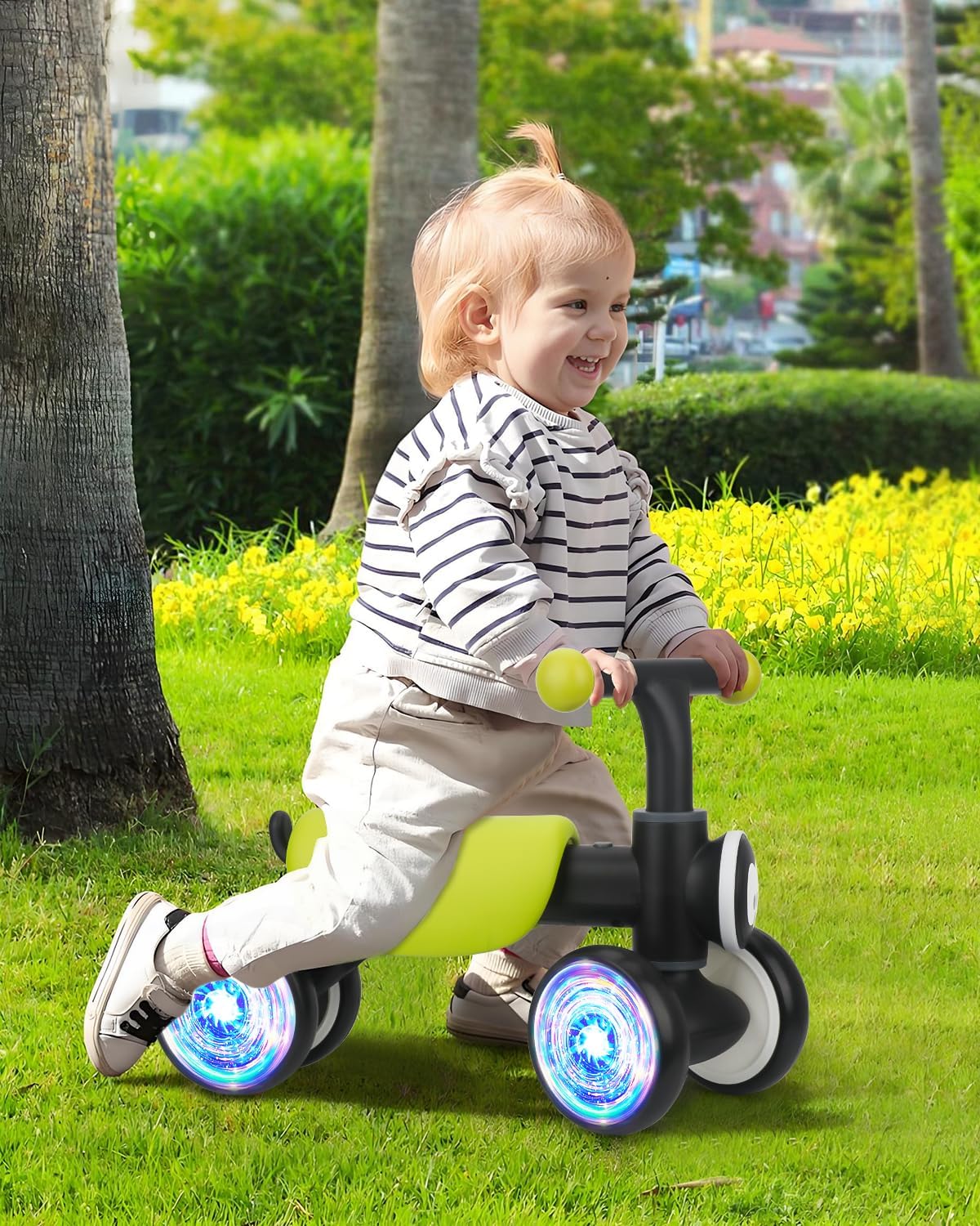 Colorful Glow Wheel Toddler Balance Bike,Baby Toys for 1 Year Old Boy Girls,12-24 Months Baby Balance Bike with Soft Music Cute Animal Sound,1st Birthday Gifts - Image 8