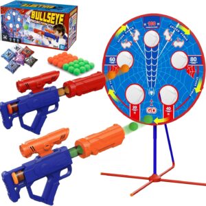 Shooting Game Toys for Kids Ages 4-12, Bean Bag Toss for Carnival Games | Moving Target, 2 Air Guns, 24 Balls, Bean Bag Toss, Indoor & Outdoor Play, Gifts Birthday Christmas Boy Kids