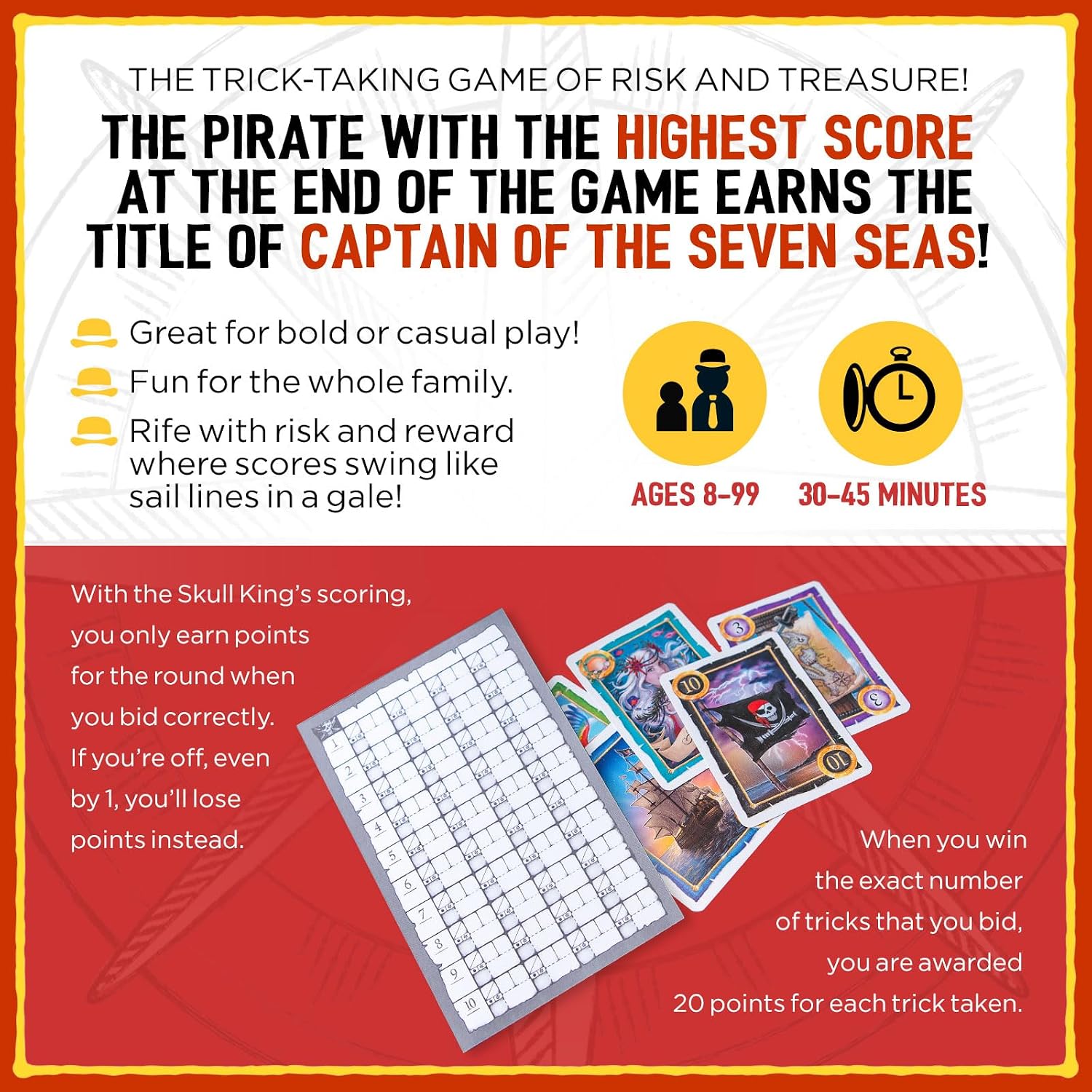 Grandpa Beck's Games Skull King - The Ultimate Pirate Trick Taking Card Game | Strategy Game for Friends, Family, Game Night | from The Creators of Cover Your Assets | 2-8 Players Ages 8+ (Base Game) - Image 6