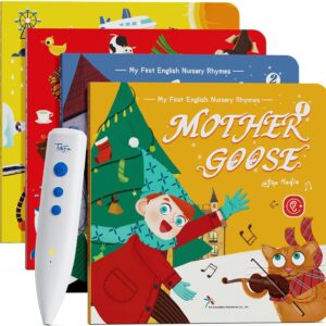 TEKFUN Musical Word Talking Pen Book Set, Interactive Audio Sound Books, Learning Education Toys, Early Educational Autism Therapy Birthdays for Toddlers Kids 1 2 3 4 5