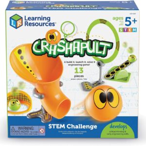 Learning Resources Crashapult STEM Challenge, STEM Catapult Game, 13 Pieces, Ages 5+