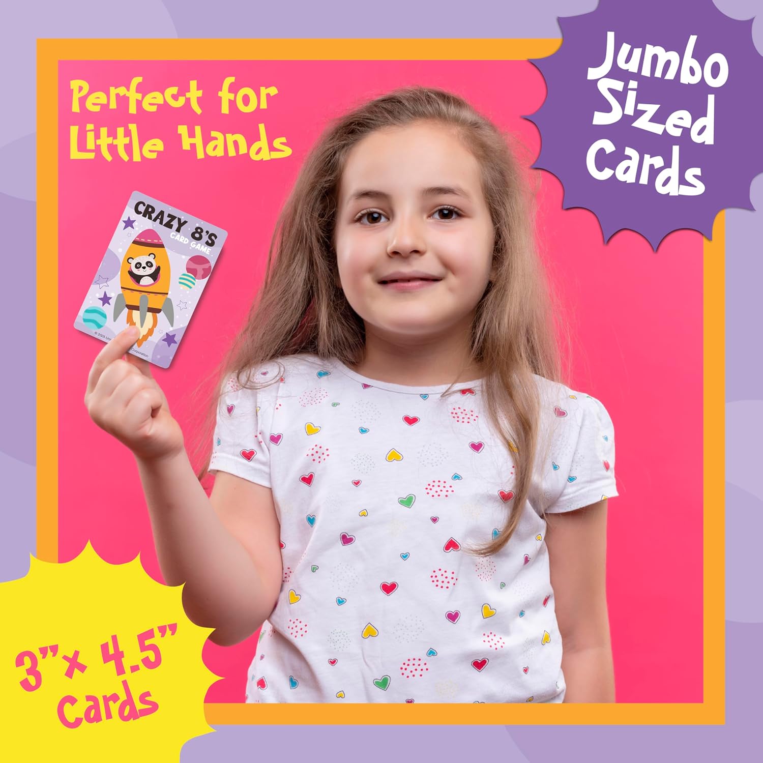 University Games Crazy 8s Card Game - Jumbo Size, Colorful Animal Cards for Kids Ages 4 and Up, Fun Family and Educational Game - Image 5