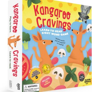 Kangaroo Cravings Learn to Read 300 High-Frequency Sight Words Board Game – Fun Learning Resource & Word Game for Kids Ages 4-9 – Parent & Teacher Must Haves for Preschool, Kindergarten, 1st-3rd Grade