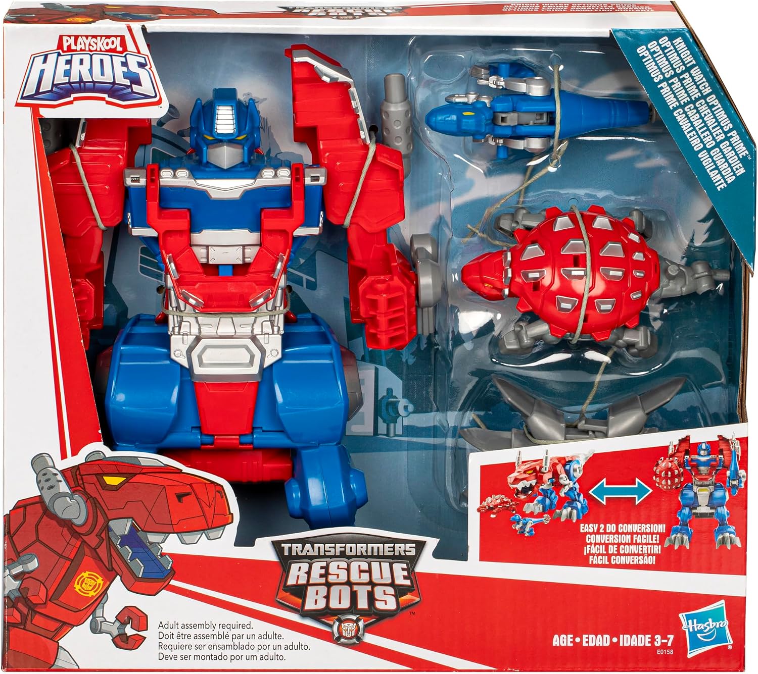 Transformers Rescue Bots Knight Watch Optimus Prime, Playskool Heroes Action Figure Toy (Amazon Exclusive) - Image 2