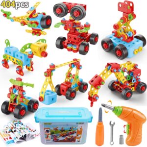 COUOMOXA 404 Pcs Building Toys STEM for Kids: 62 DIY Demo Models Construction Creative Set – Educational Toy for 5 6 7 8 9 10+ Years Old Kids Home School – Birthday Gift for Boys Girls