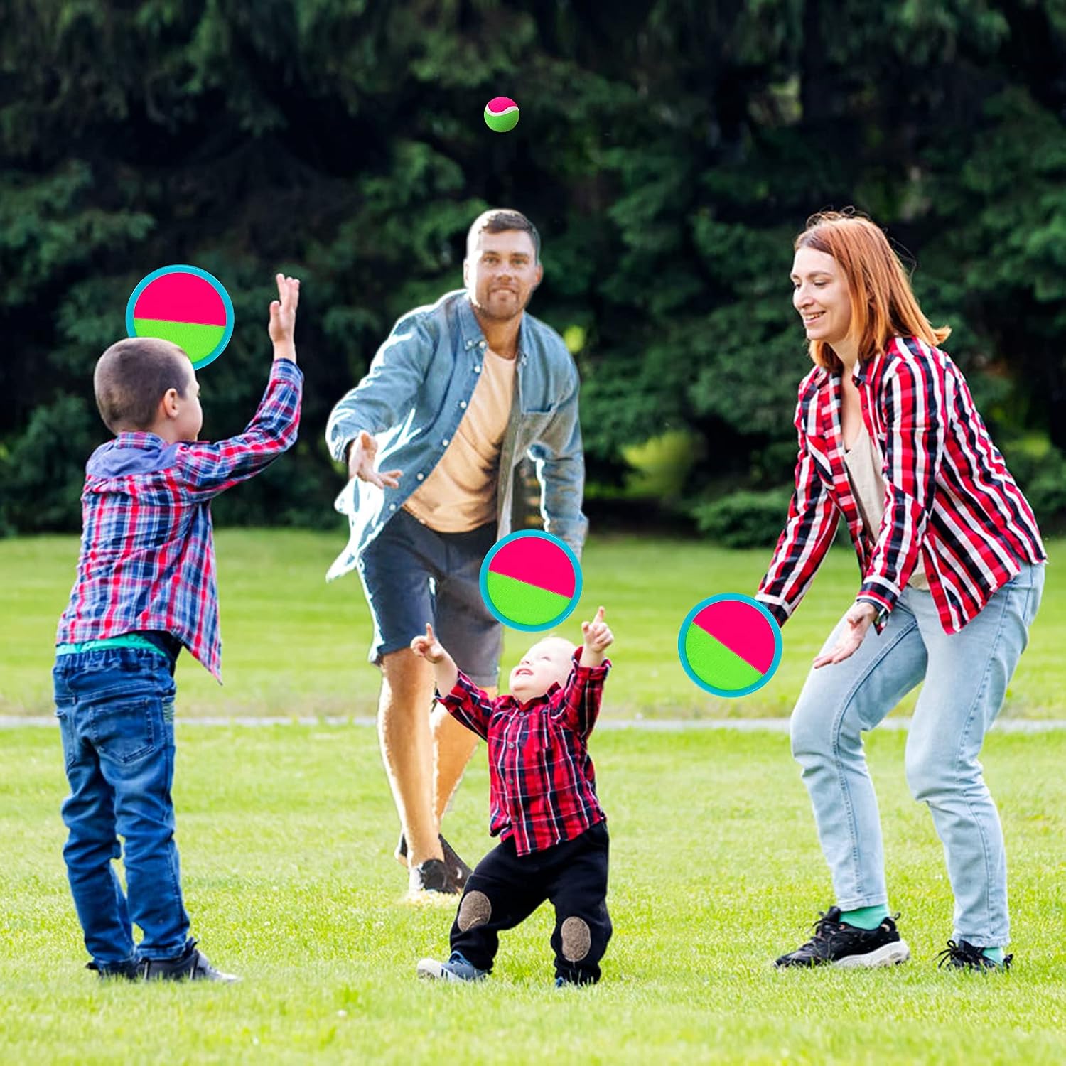 Beach Games, Outdoor Toys for Kids Ages 4-8, Toss and Catch Ball Set, with 4 Paddles 3 Balls, and 1 Storage Bag, Beach Toys Easter Gifts for Kids - Image 5
