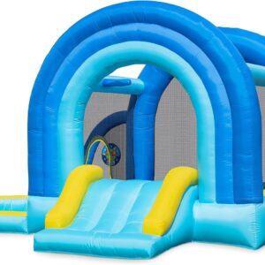 Outfunny Inflatable Bounce House for Big Kids 3-12 Year w/Ball Pit, Outdoor