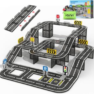 Magnetic Tiles Road Expansion Pack, STEM Magnetic Building Blocks for Kids, Educational Montessori Sensory Toys for Kids Ages 3-5 4-8 5-7, Christmas Birthday Gift for 3+ Year Old Boys Girls